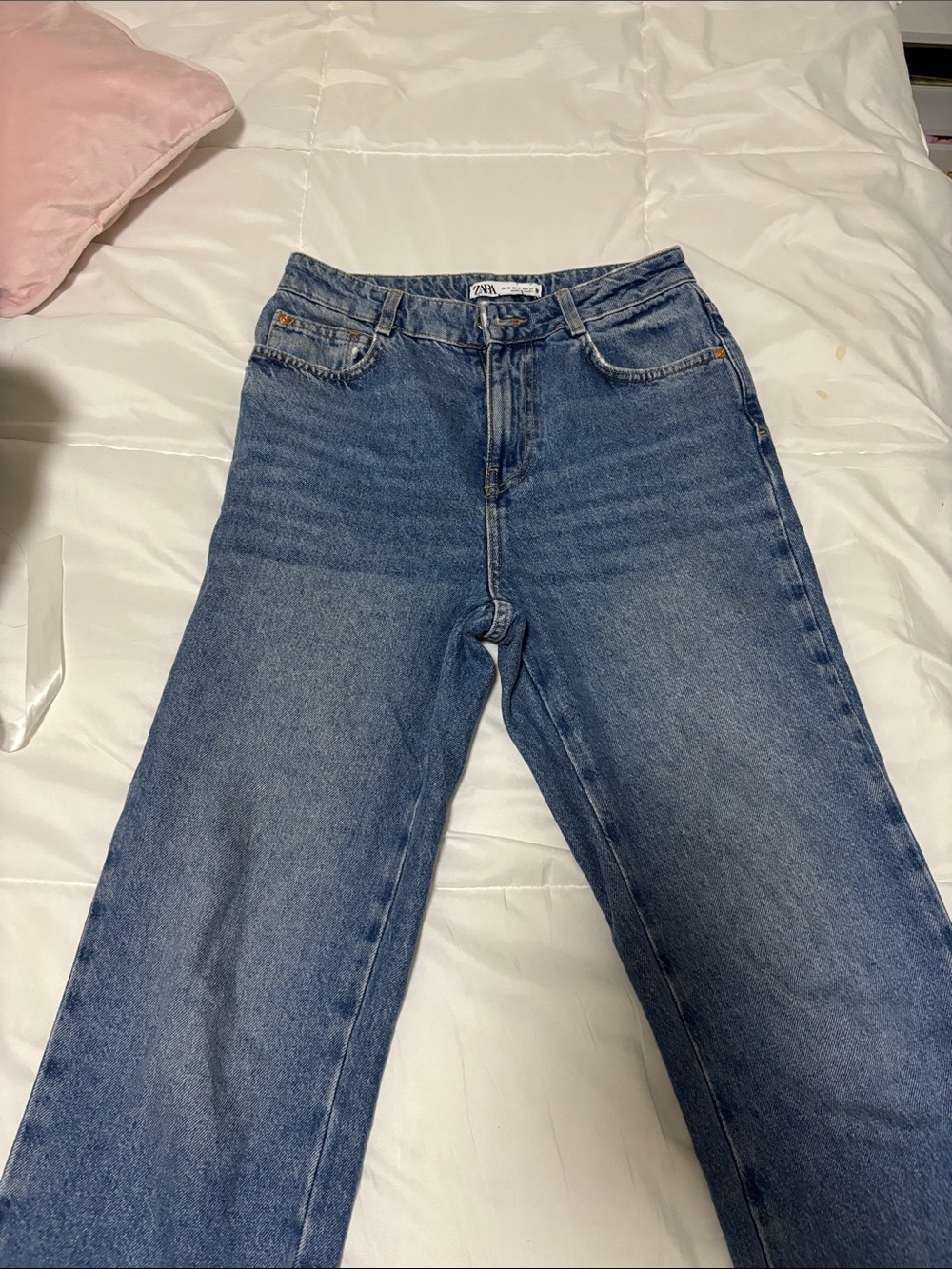 Zara Wide-Leg Denim Jeans in Blue